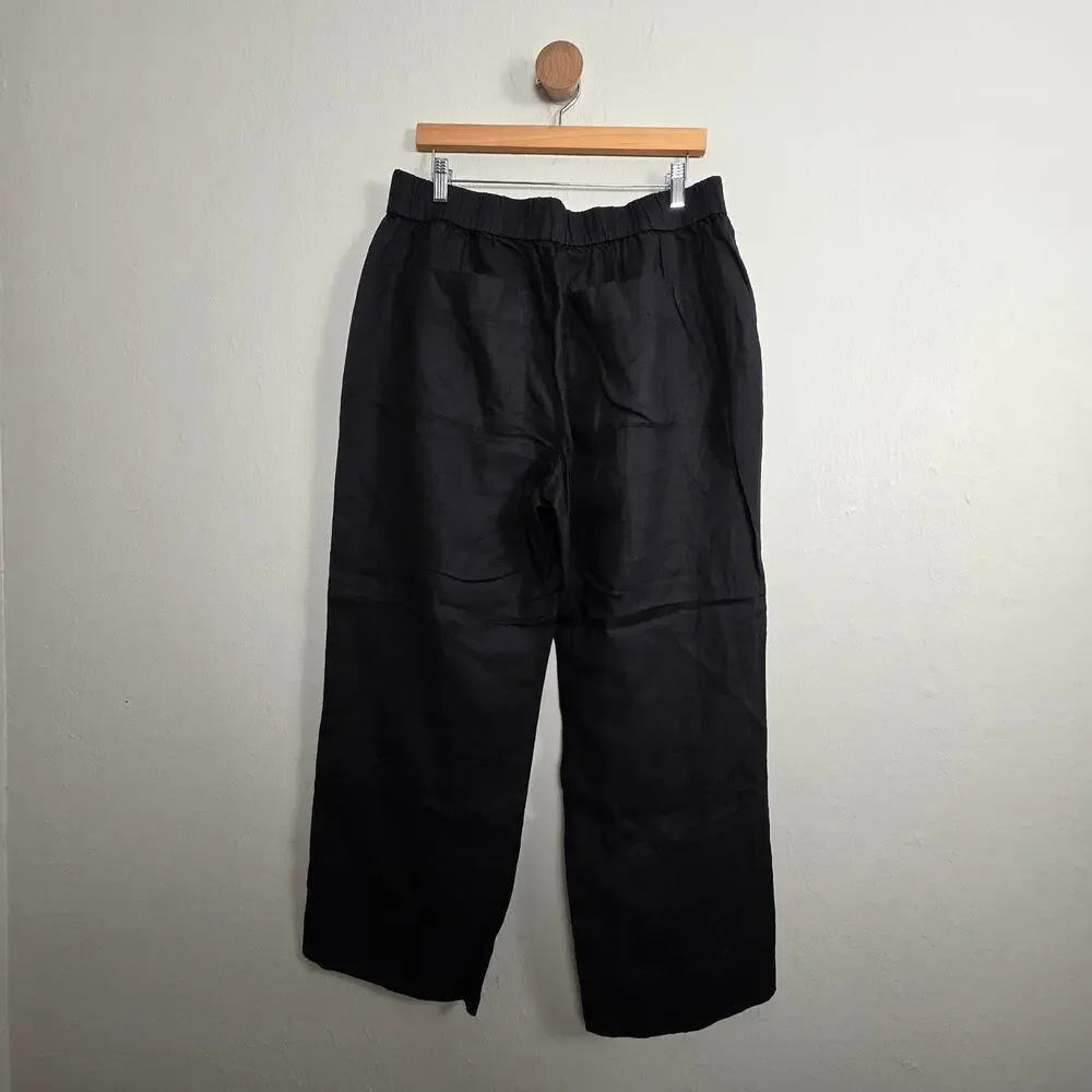 NWT Everlane European Flax Linen Black Easy Pant Black XL